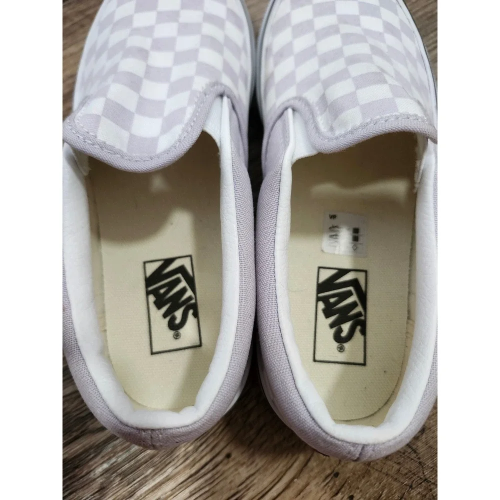 Vans Kids Sz 2 Classic Slip On Checkerboard Color Theory Lila Sneakers Lavender